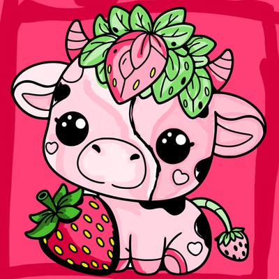 cute strawberry cow