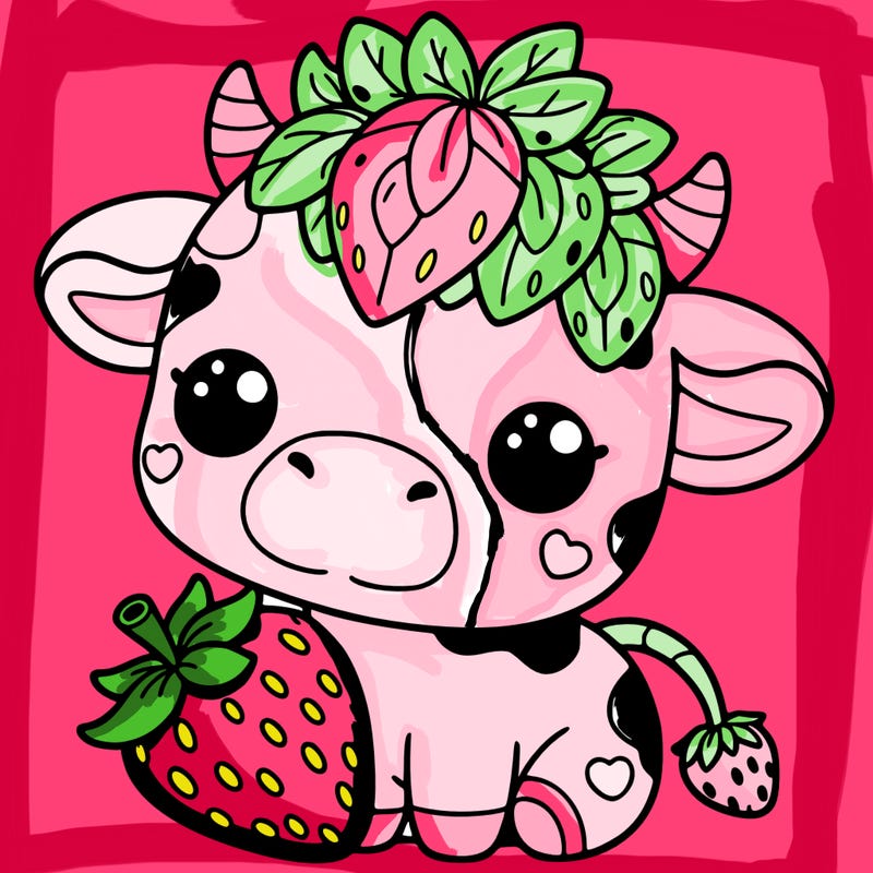 cute strawberry cow