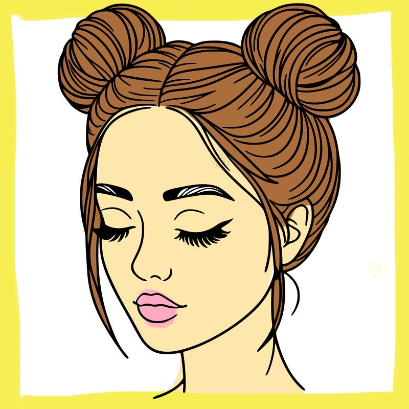 woman with hair buns