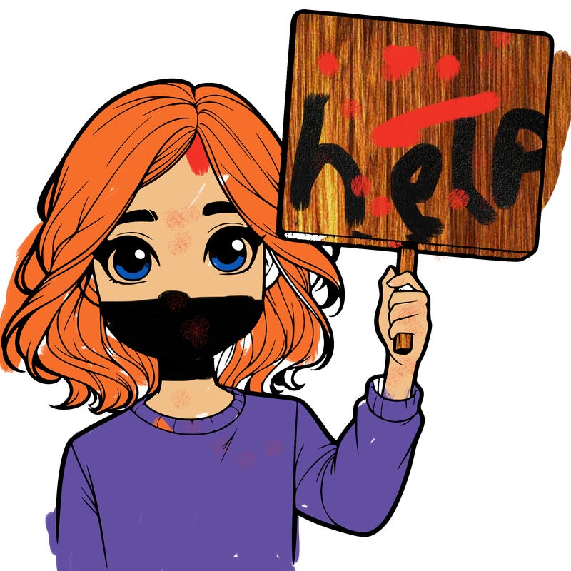 realistic girl holding up a sign