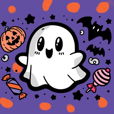 halloween cute little ghost