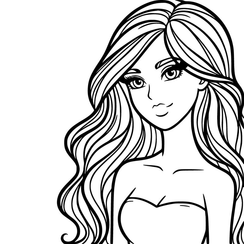 a woman with long hair