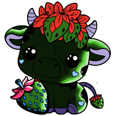 cute strawberry cow