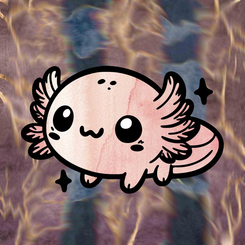cute easy baby axolotl
