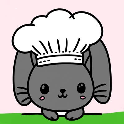 bunny with a chef’s hat