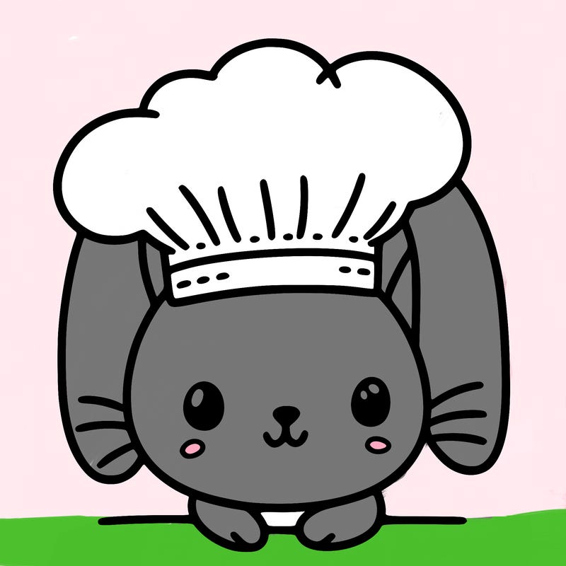 bunny with a chef’s hat
