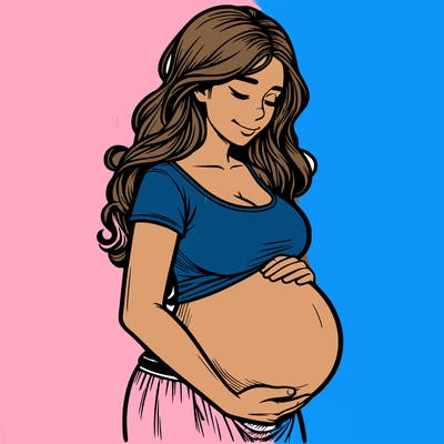 woman heavily pregnant realistic