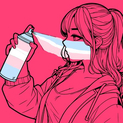 a realistic girl spray, painting