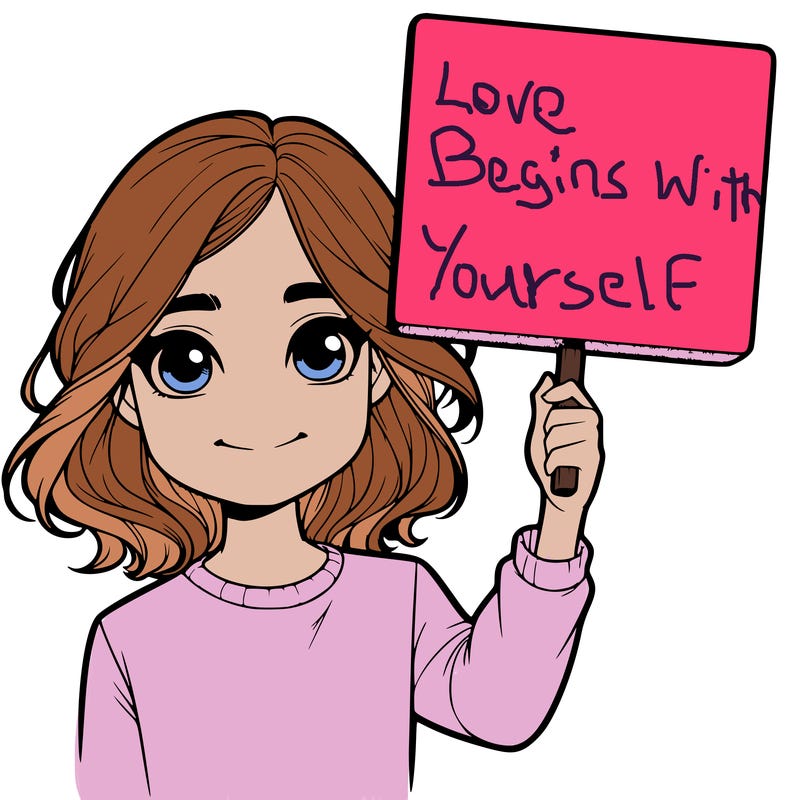 realistic girl holding up a sign