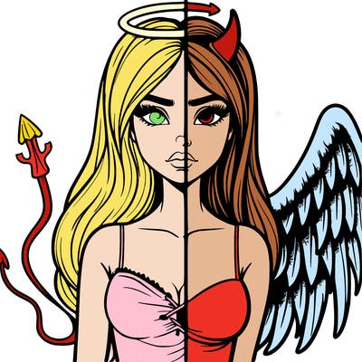 devil vs angel realistic girl