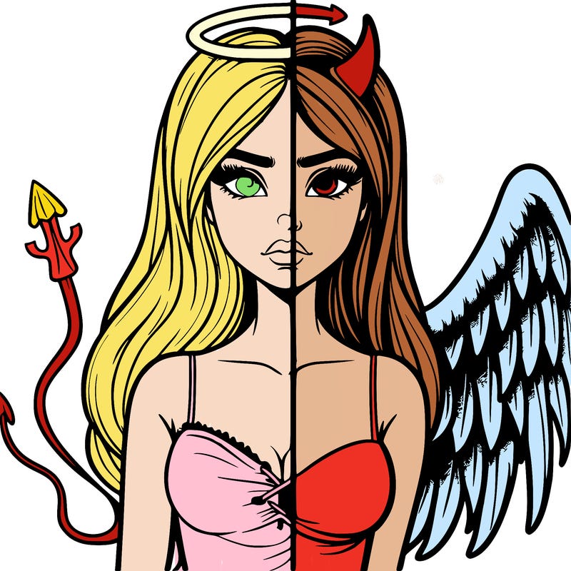 devil vs angel realistic girl