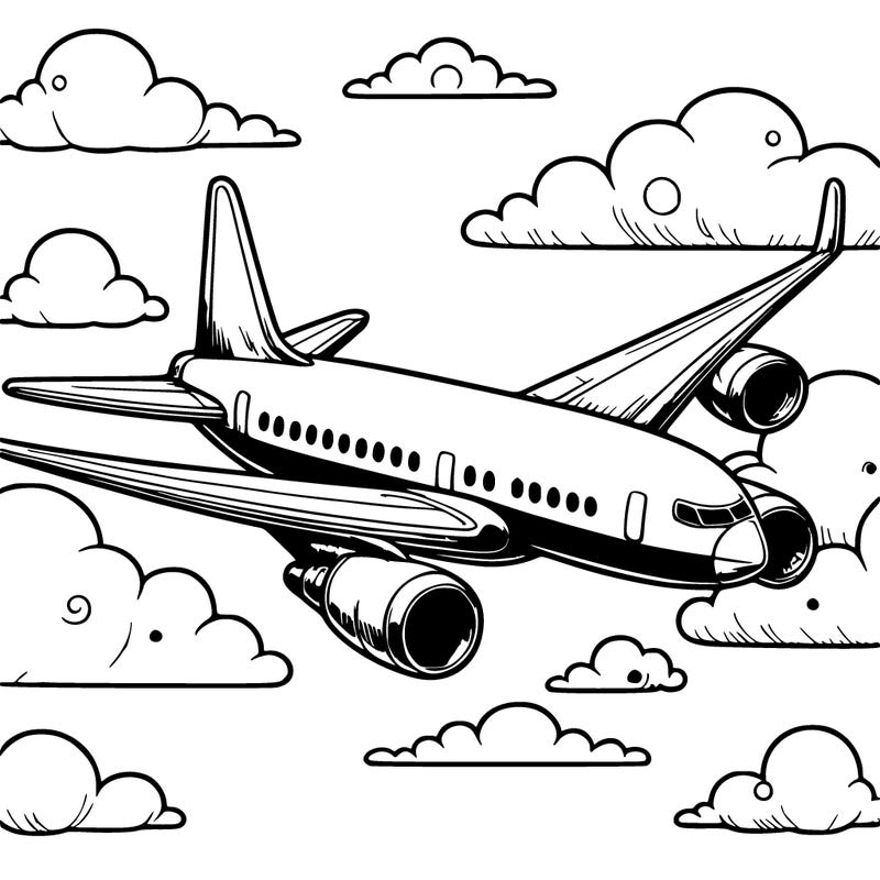 realistic airplane flying