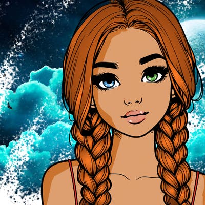 realistic girl with braids