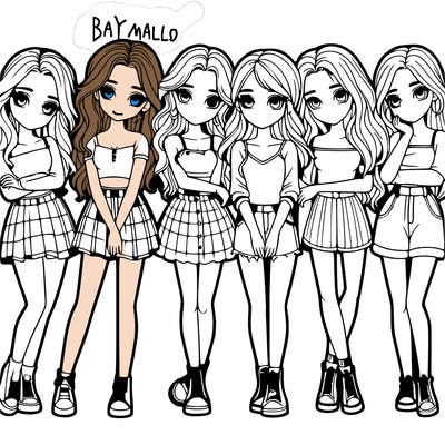 a group of girls realistic