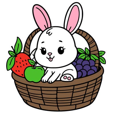 bunny in a fruit basket