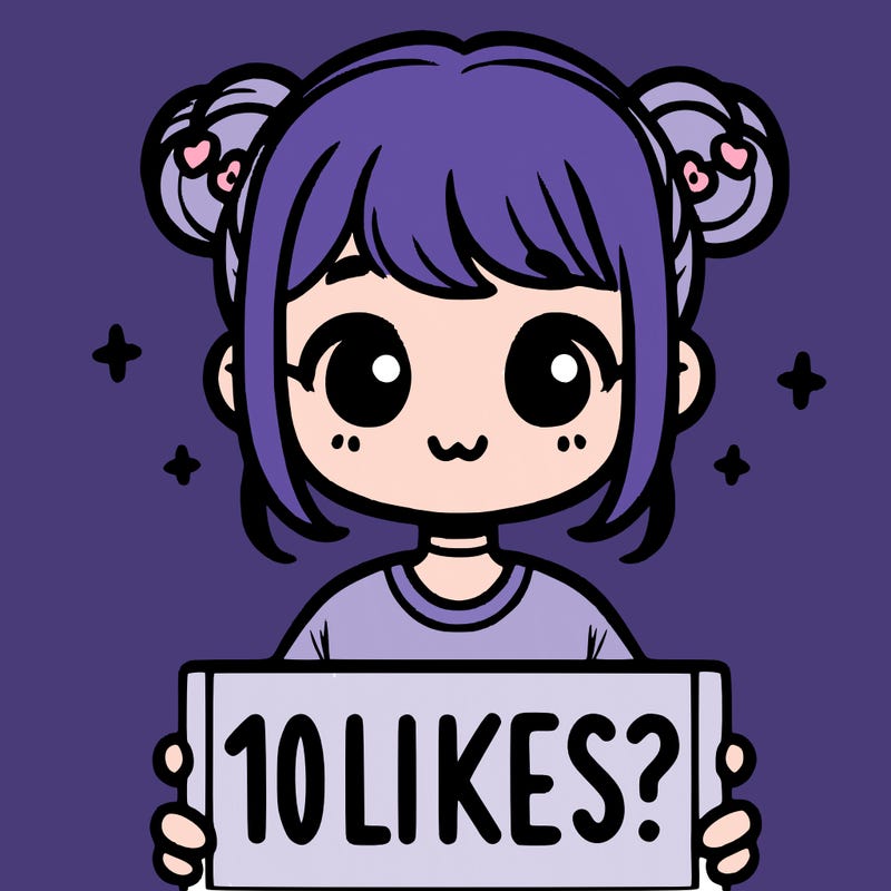cute girl that is holding a sign that says 10 likes?