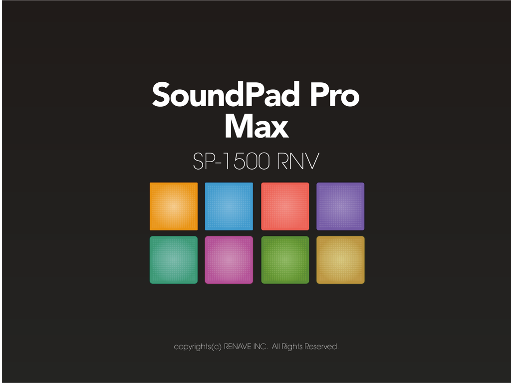 SoundPad Pro Max Startbildschirm mit bunten Sound-Trigger-Pads