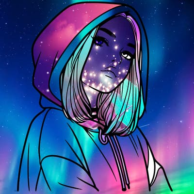 a realistic girl in a hoodie