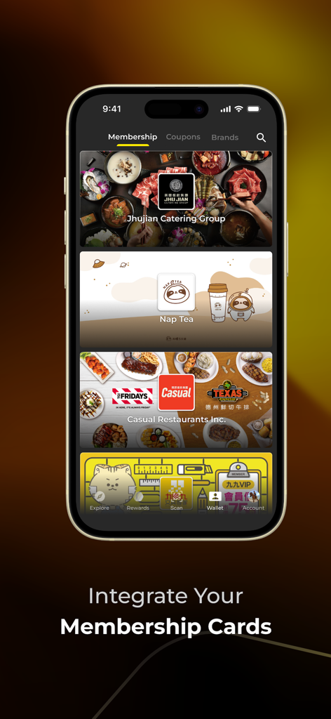 Ocard: Rewards and Coupons - Ocard mobile app showing integrated digital membership cards from various restaurant and lifestyle brands.