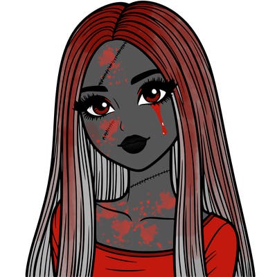 realistic girl with straight and long hair