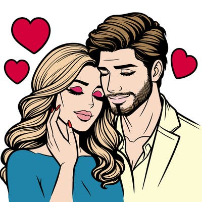 man and woman in love realistic