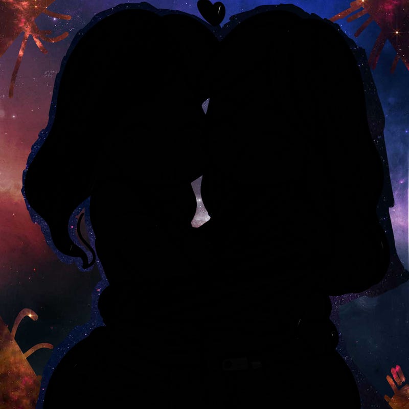 two females (pride month) hugging