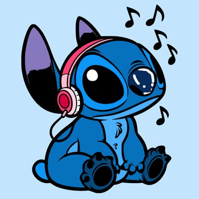 stitch listening to music