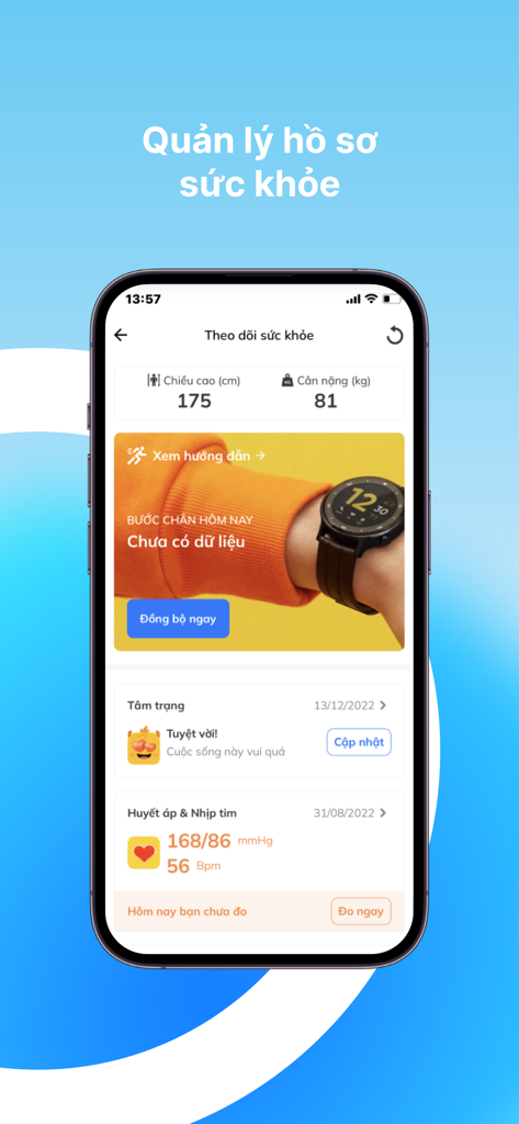 eDoctor - Know Your Health - Screenshot of the eDoctor app dashboard displaying health records including blood pressure heart rate and mood tracking.
