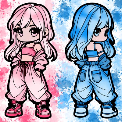 girl in crop top and baggy pants