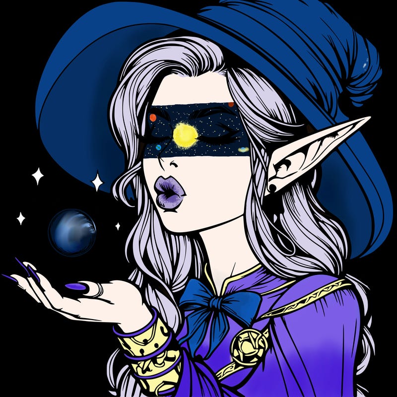 realistic elf casting a spell with lips
