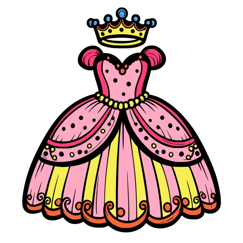 gown with tiara