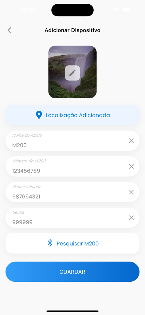 Motorline MCONTROL - Interfaz para añadir y configurar un nuevo dispositivo en la aplicación Motorline MCONTROL