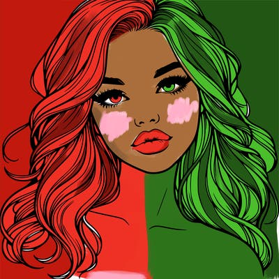 realistic girl with hair and lips