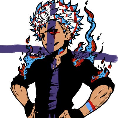 realistic manga man of fire