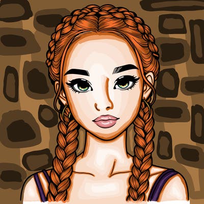 realistic girl with braids