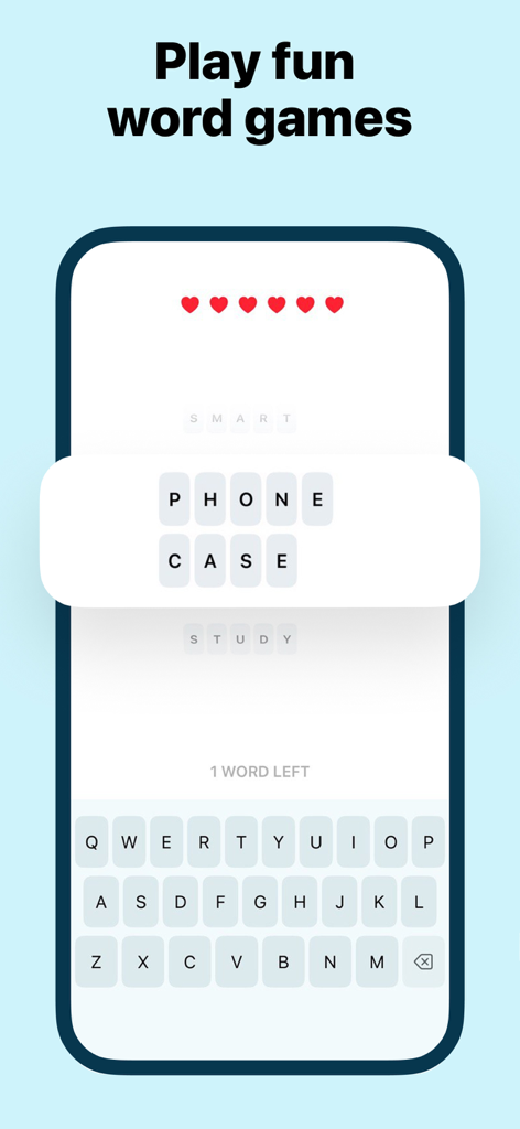 Word of the Day・Vocabulary - Interfaz de la aplicación Palabra del Día con un juego de rompecabezas de palabras