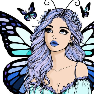 butterfly fairy realistic girl