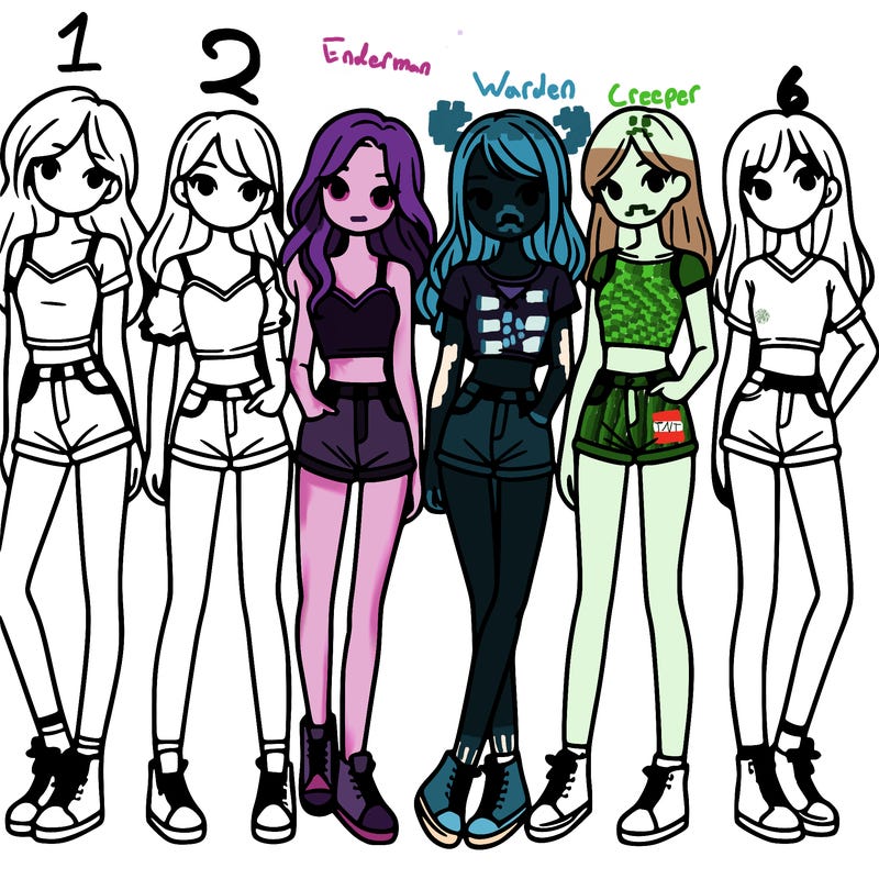 a group of girls wearing crop tops and shorts