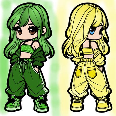 girl in crop top and baggy pants