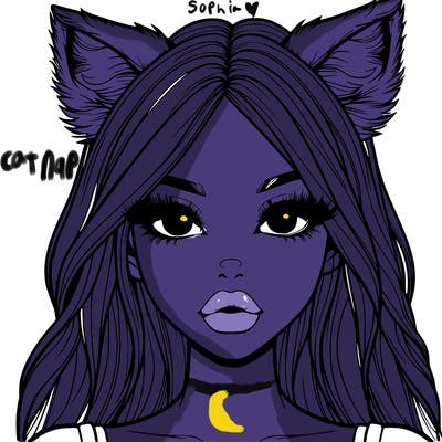 realistic girl with fox ears and realistic lips