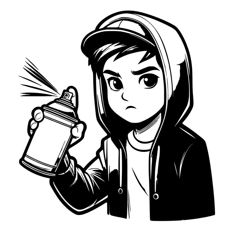 realistic boy spray painting