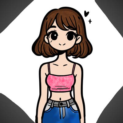 cute girl in crop top