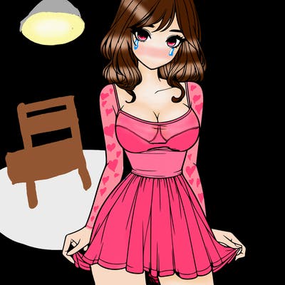 realistic girl in short dress