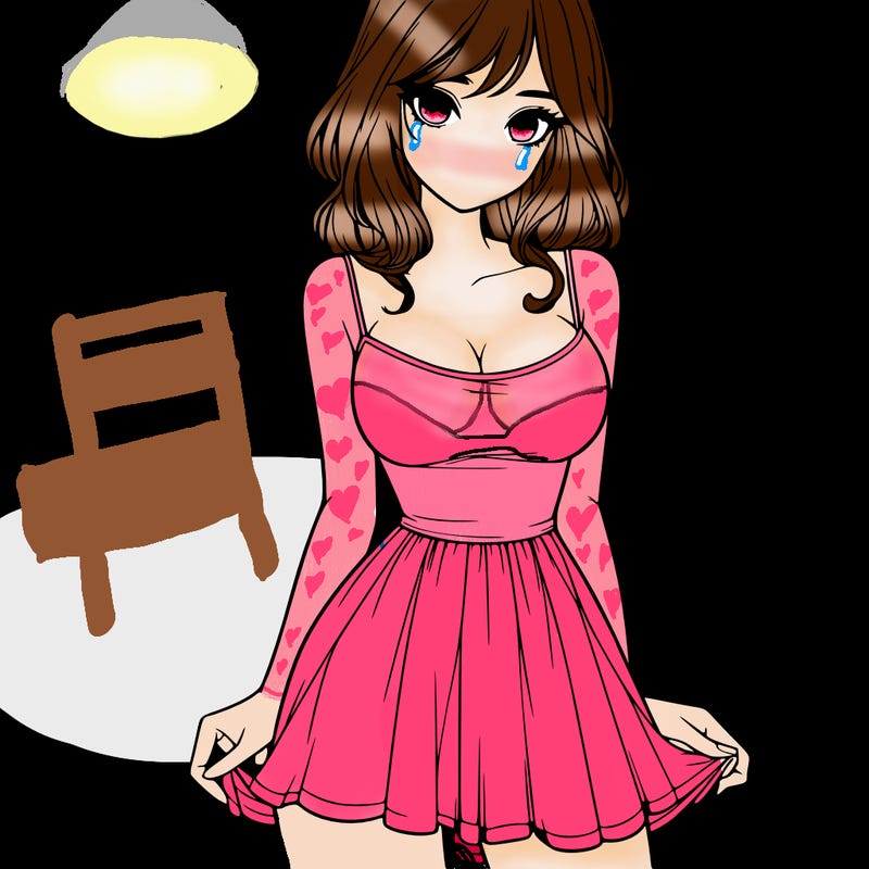 realistic girl in short dress