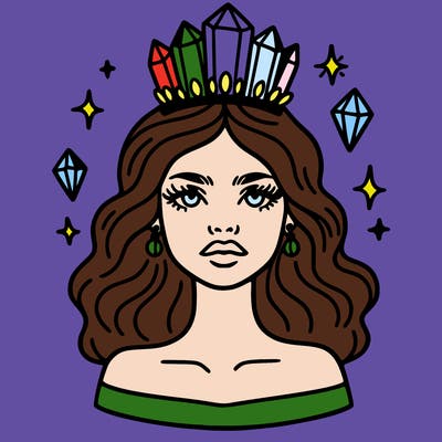 woman with crystal crown