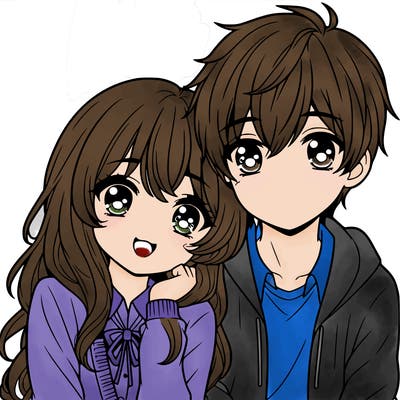 cute anime couple together