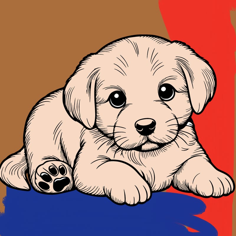 a cute realistic puppy