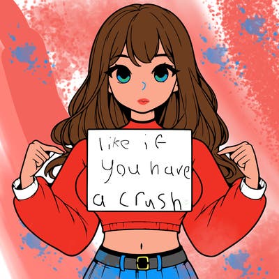 girl holding a blank sign in a long sleeve crop top