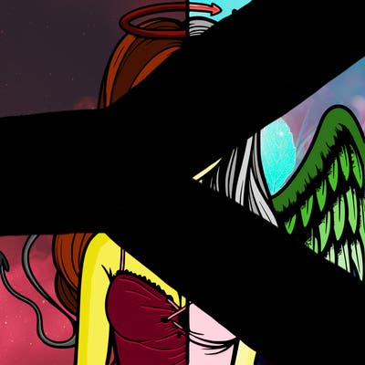 devil vs angel realistic girl