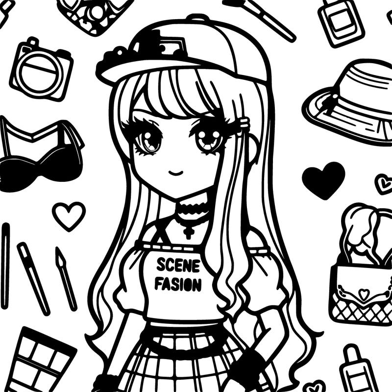 a girl wearing scene fashion ✨️